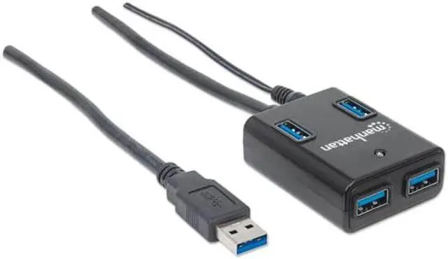 Alt view image 3 of 5 - Manhattan SuperSpeed   USB 3.0 Hub (4 Ports) 162302