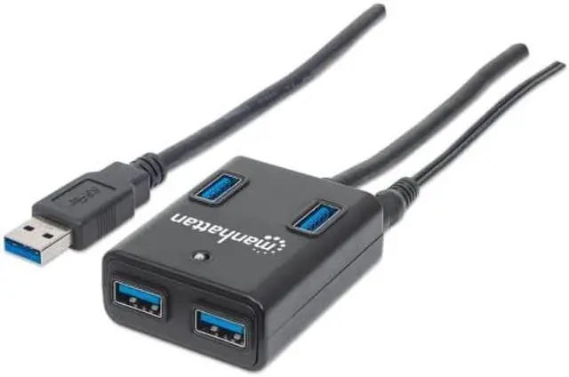 Alt view image 5 of 5 - Manhattan SuperSpeed   USB 3.0 Hub (4 Ports) 162302
