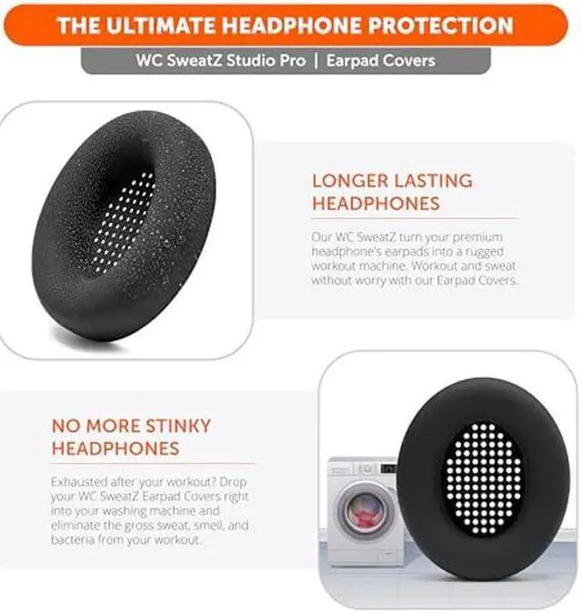 Alt view image 4 of 5 - WC SweatZ Studio Pro - Protective Silicone Earpad Covers for Beats Studio Pro Made by Wicked Cushions | Sweatproof & Easily Washable | Black