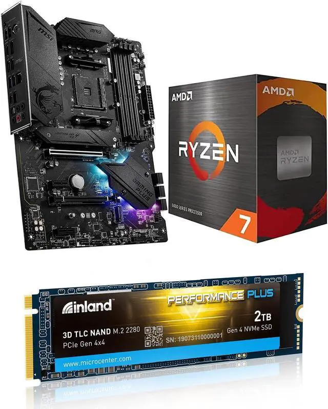 CPU Ryzen 7 5700X + MSI MPG B550 GAMING PLUS MSI MPG B550 GAMING PLUS AMD AM4 DDR4 M.2 USB 3.2 Gen 2 HDMI