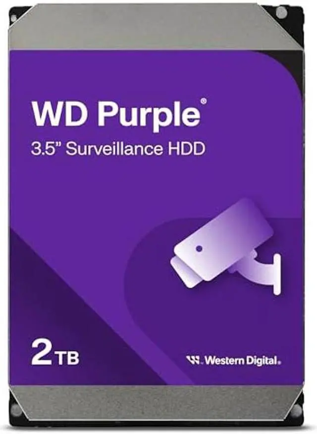 Main image of Western Digital 2TB WD Purple Surveillance Internal Hard Drive HDD - SATA 6 Gb/s, 64 MB Cache, 3.5" - WD23PURZ