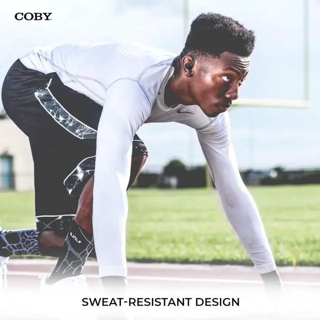 Alt view image 4 of 5 - Coby True Wireless Bluetooth Earbuds | Interchangeable Ear Hooks & Tips | Sweat-Resistant |14-Hours Play Time | Drop-Proof Charging Case | Wireless Headphone w. On-Ear Controls | Gym Ready | Black