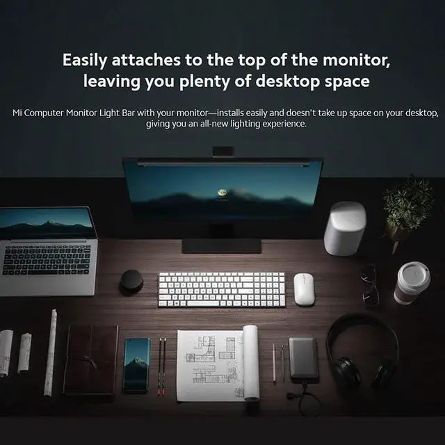 Alt view image 3 of 5 - Xiaomi Mi Computer Monitor Light Bar, Screen Light Bar (270 Lumens, Adjustable Colour Temperature 2700-6500K, Colour Rendering Index RA95, No Reflective Glare, Easy Installation, Modern Design) 2022