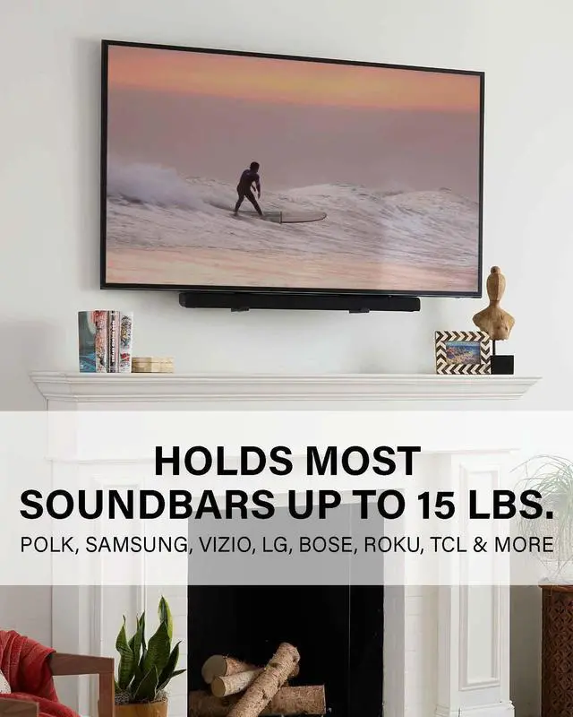 Alt view image 3 of 5 - Sanus Universal Soundbar TV Mount Kit for Mounting Soundbars Under TV - Fits Most Sound Bars Up to 15 Lbs - Easy Install & Full Motion Capability - SOA-SBM2
