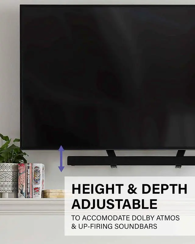 Alt view image 4 of 5 - Sanus Universal Soundbar TV Mount Kit for Mounting Soundbars Under TV - Fits Most Sound Bars Up to 15 Lbs - Easy Install & Full Motion Capability - SOA-SBM2
