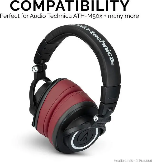 Alt view image 4 of 5 - Brainwavz Angled Memory Foam Earpad - Suitable for Large Over The Ear Headphones - AKG, HifiMan, ATH, Philips, Fostex (Dark Red)