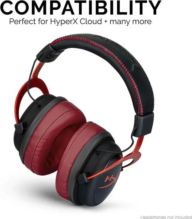 Alt view image 5 of 5 - Brainwavz Angled Memory Foam Earpad - Suitable for Large Over The Ear Headphones - AKG, HifiMan, ATH, Philips, Fostex (Dark Red)