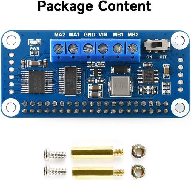 Alt view image 2 of 5 - waveshare Motor Driver HAT for Raspberry Pi Zero/Zero W/Zero WH/2B/3B/3B+ via I2C Interface Driving Two DC Motors