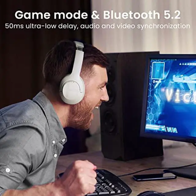 Alt view image 4 of 5 - HAYLOU S35 Hybrid Active Noise Cancelling Headphones, Wireless Over-Ear Headphones Bluetooth 5.2, 40H ANC Playtime, Clear Call