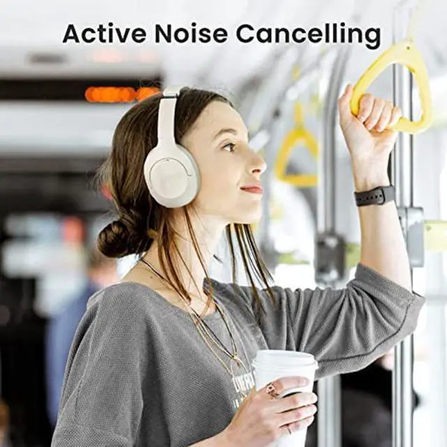 Alt view image 2 of 5 - HAYLOU S35 Hybrid Active Noise Cancelling Headphones, Wireless Over-Ear Headphones Bluetooth 5.2, 40H ANC Playtime, Clear Call