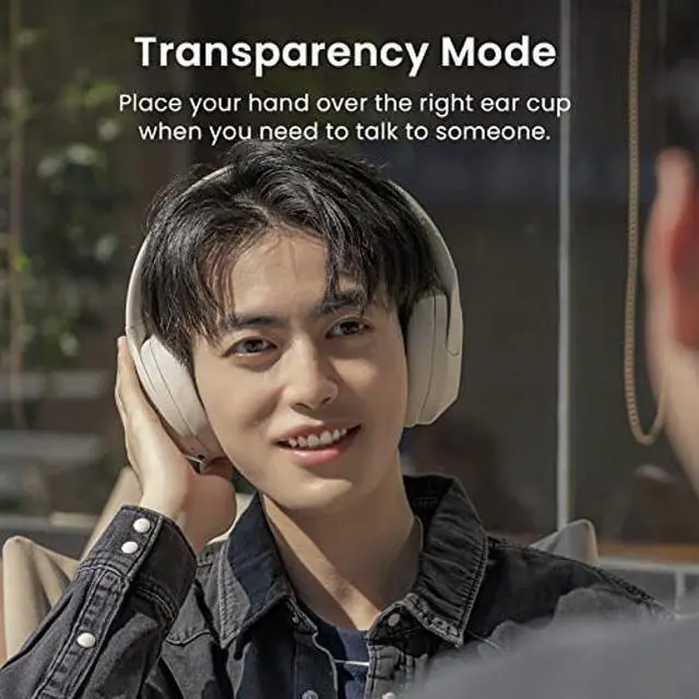 Alt view image 5 of 5 - HAYLOU S35 Hybrid Active Noise Cancelling Headphones, Wireless Over-Ear Headphones Bluetooth 5.2, 40H ANC Playtime, Clear Call