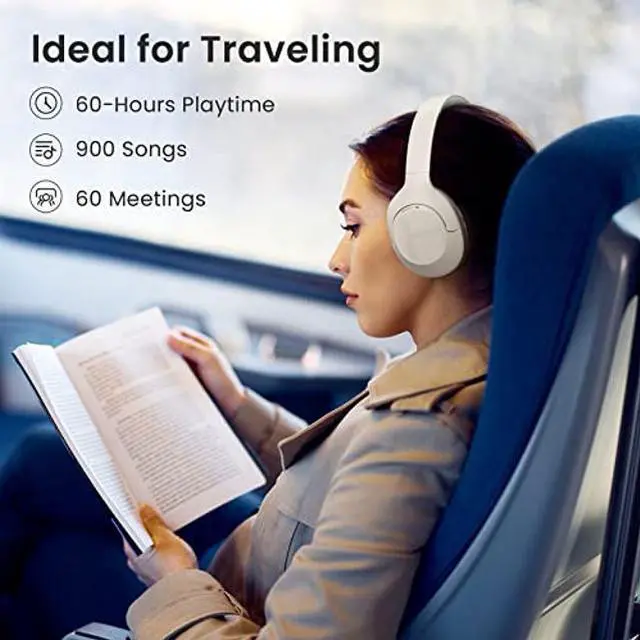 Alt view image 3 of 5 - HAYLOU S35 Hybrid Active Noise Cancelling Headphones, Wireless Over-Ear Headphones Bluetooth 5.2, 40H ANC Playtime, Clear Call