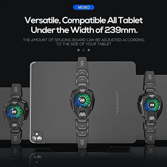 Alt view image 5 of 5 - Tablet Cooler Semiconductor Fan Gaming and Live Stream Fast Cooling Pad Radiator Heatsink with LED Temperature Display for 5-8.4 inches iOS/Android Pad Samsung Tab Compatible with CoD Warzone Mobile