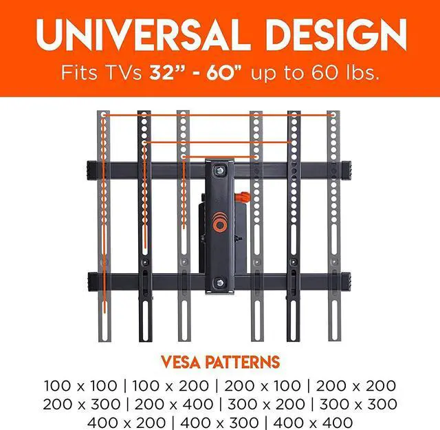 Alt view image 4 of 5 - ECHOGEAR Swivel Full Motion TV Wall Mount & Universal Soundbar Wall Mount Bracket - for TVs Up to 60"