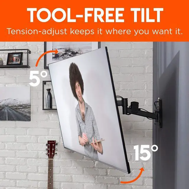 Alt view image 3 of 5 - ECHOGEAR Swivel Full Motion TV Wall Mount & Universal Soundbar Wall Mount Bracket - for TVs Up to 60"