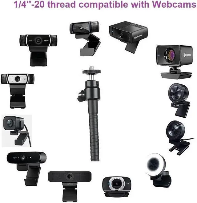 Alt view image 2 of 5 - Facecam Pro Webcam Stand, 24-Inch Clamp Mount Holder with Headphone Hook Compatible with Elgato Facecam, Facecam pro Webcams - 1/4''-20 Interface (max Load 0.5kg/1.1 lbs)