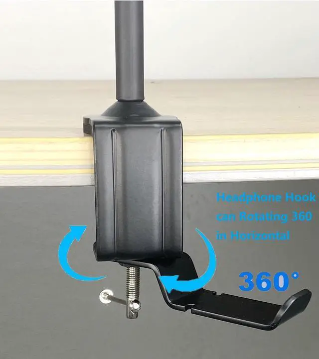 Alt view image 5 of 5 - Facecam Pro Webcam Stand, 24-Inch Clamp Mount Holder with Headphone Hook Compatible with Elgato Facecam, Facecam pro Webcams - 1/4''-20 Interface (max Load 0.5kg/1.1 lbs)