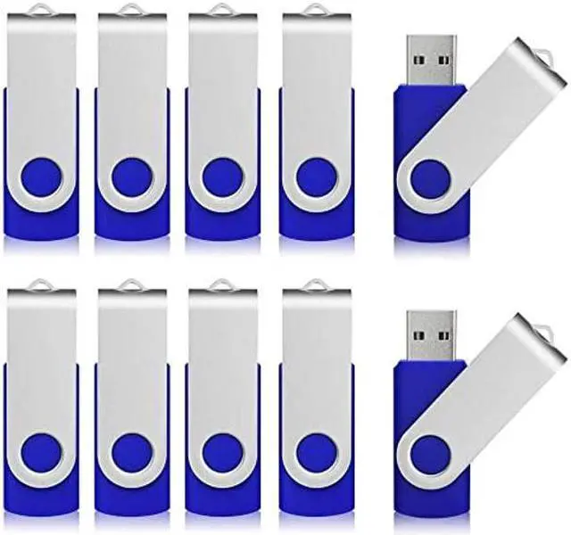 Main image of Aiibe 8 GB Flash Drive 10 Pack USB Flash Drives 8G USB 2.0 Memory Stick Thumb Drive Data Storage Swivel Keychain Design Pen Zip Drives Wholesale/Lot/Bulk (10 Pack, 8GB, Blue)