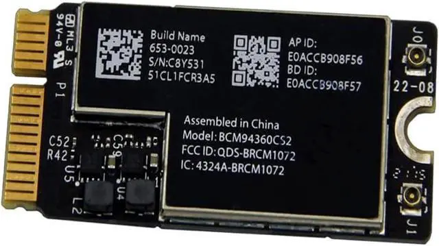 Alt view image 5 of 5 - AOYOUI WiFi Bluetooth Airport Wireless Card Replacement for MacBook Air 11" A1465 (2013, 2014, 2015) 13" A1466 (2013, 2014, 2015, 2017) (661-7465, 661-7481, 653-0023) Model BCM94360CS2