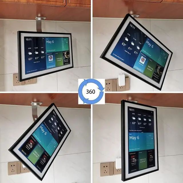 Alt view image 4 of 5 - Under-Cabinet Mount, for  Echo Show 15,Keeps Echo Off The Counter and Turns Side to Side,Ceiling or Under-Cabinet Mount Silver 026-02