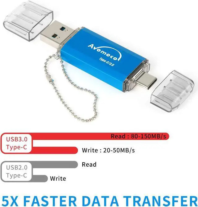 Alt view image 5 of 5 - AVOMOCO USB 3.1 256GB Type C Dual High Speed Photo Backup Stick for Cell Phones with USB C Port,Tablet,Photo Memory Drive for Galaxy,LG,Google,Moto..