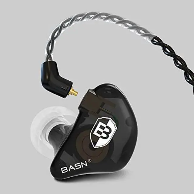 Alt view image 3 of 5 - BASN Professional in Ear Monitor Headphones for Singers Drummers Musicians with MMCX Connector IEM Earphones (Pro Clear Black)