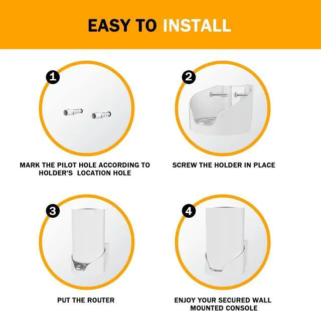 Alt view image 5 of 5 - Bangcheer Wall Mount for TP-Link Deco X68/XE75/AXE5300 Mesh Wi-Fi 6 System, Space-Saving Wall Hanging Bracket Holder for Wi-Fi Booster, Cable Organizer Without Messy, Easy Installation (2Pack)