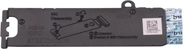 Alt view image 4 of 5 - NEW M.2 2280 SSD Heatsink Thermal Shield Caddy Replacement for 6GFVV Dell G15 5530 5531 5535 G16 7630 7635 Solid State Drive M2 2280 SSD Bracket 06GFVV
