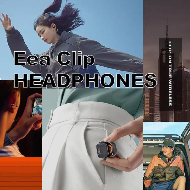 Alt view image 3 of 5 - BEVCEFCC Wireless Ear Clip Headphones Bluetooth 5.3, Open Wireless Earbuds, Bone Conduction Headphones, Clip Headphones, Mini Earphones with LED Screen Headphones for Small Ears Earbuds for Running