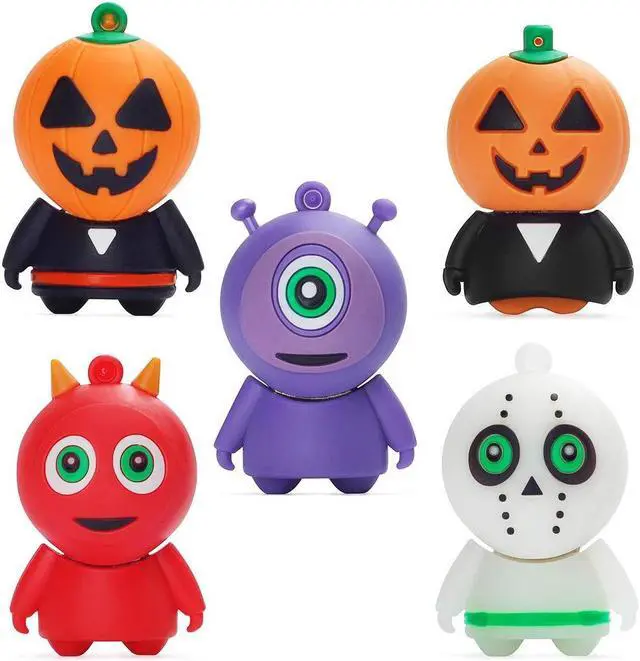 Main image of 16GB USB Flash Drive 5 Pcs Halloween Pattern, BorlterClamp Memory Stick Thumb Drive, for Family and Friends