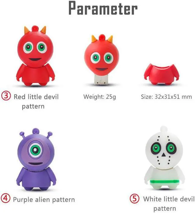 Alt view image 4 of 5 - 16GB USB Flash Drive 5 Pcs Halloween Pattern, BorlterClamp Memory Stick Thumb Drive, for Family and Friends