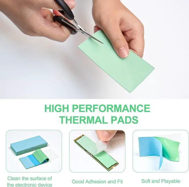 Alt view image 3 of 5 - Aairhut Thermal Pad 20W/m.K, 100x50x3mm Silicone Cooling Pad Non Conductive Heat Resistance Extreme Odyssey Cover with Dual Self-Adhesive Films for PC Laptop PS4/PS5/SSD/RAM- 1 Pad