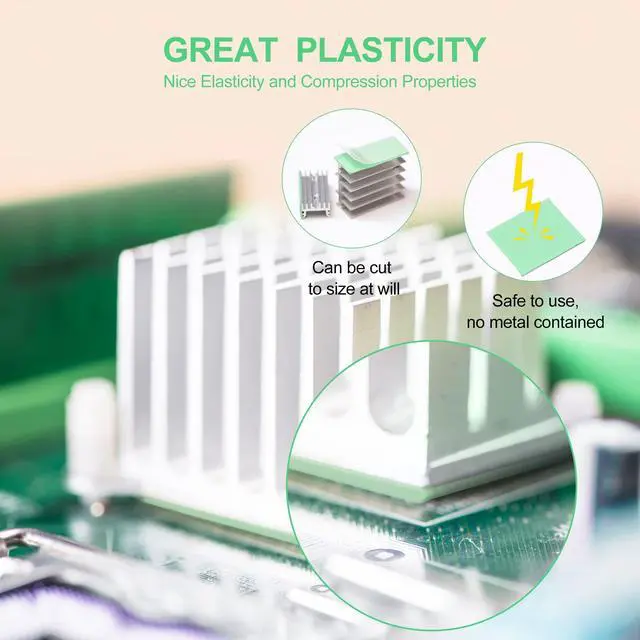 Alt view image 5 of 5 - Aairhut Thermal Pad 20W/m.K, 100x50x3mm Silicone Cooling Pad Non Conductive Heat Resistance Extreme Odyssey Cover with Dual Self-Adhesive Films for PC Laptop PS4/PS5/SSD/RAM- 1 Pad