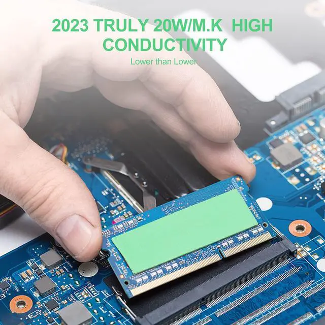 Alt view image 4 of 5 - Aairhut Thermal Pad 20W/m.K, 100x50x3mm Silicone Cooling Pad Non Conductive Heat Resistance Extreme Odyssey Cover with Dual Self-Adhesive Films for PC Laptop PS4/PS5/SSD/RAM- 1 Pad