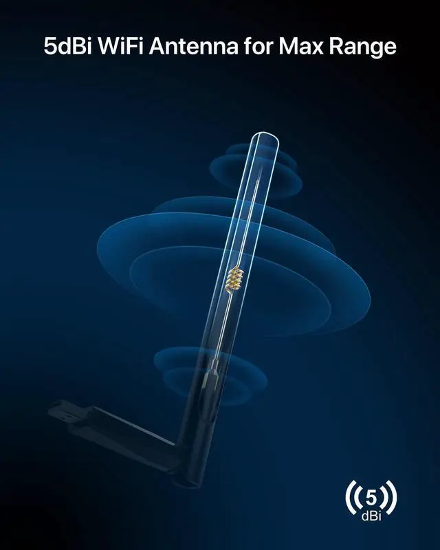 Alt view image 3 of 5 - BrosTrend 650Mbps Linux Compatible WiFi Adapter Supports Kali Linux, Ubuntu, Mint, Debian, Kubuntu, Zorin, PureOS, Raspberry Pi 2+, Windows, Dual Band USB Wireless Adapter w/ Long Range WiFi Antenna