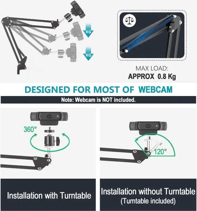 Alt view image 5 of 5 - AceTaken MX Brio 4K Webcam Floor Stand,70-inch Telescopic Floor Holder with Webcam Magnetic Mount Compatible with Logitech MX Brio 4K,Brio 4K,100,300,500,C270,C310 webcams