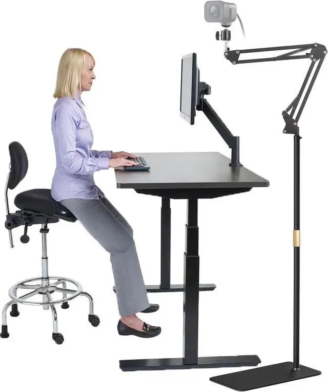 Alt view image 4 of 5 - AceTaken MX Brio 4K Webcam Floor Stand,70-inch Telescopic Floor Holder with Webcam Magnetic Mount Compatible with Logitech MX Brio 4K,Brio 4K,100,300,500,C270,C310 webcams