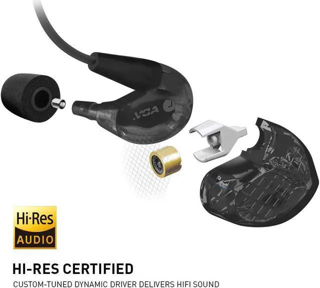 Alt view image 2 of 5 - ADVANCED SOUND GROUP ADV. Model 2 Live Edition / 3.5 mm Jack Phones/Laptops Sweatproof, Running, Workout Gym Wired in-Ear Headphones Without Mic, Black