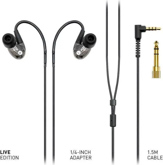 Alt view image 4 of 5 - ADVANCED SOUND GROUP ADV. Model 2 Live Edition / 3.5 mm Jack Phones/Laptops Sweatproof, Running, Workout Gym Wired in-Ear Headphones Without Mic, Black