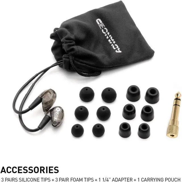 Alt view image 5 of 5 - ADVANCED SOUND GROUP ADV. Model 2 Live Edition / 3.5 mm Jack Phones/Laptops Sweatproof, Running, Workout Gym Wired in-Ear Headphones Without Mic, Black