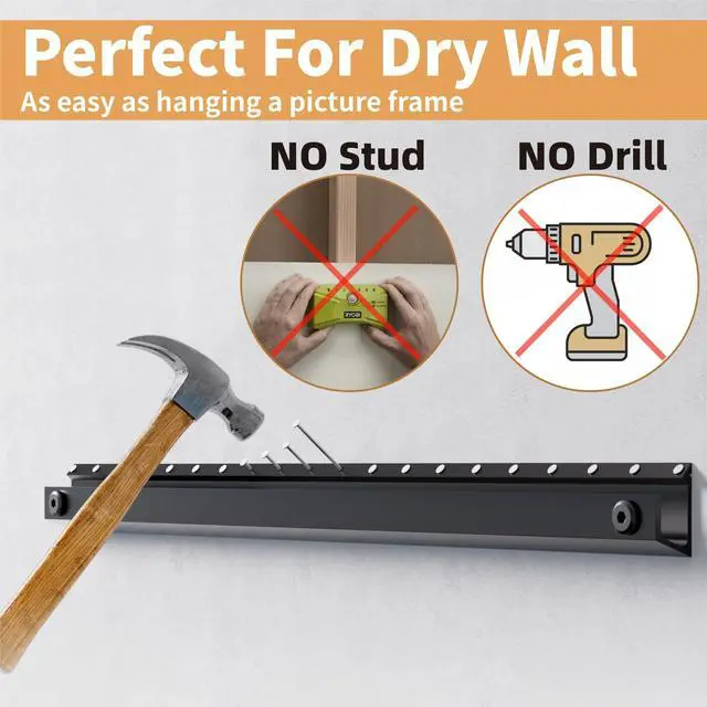 Alt view image 5 of 5 - AENTGIU 4-Set Studless TV Wall Mount, Heavy Duty Drywall TV Bracket Hanger for 32-75 inch Flat Screen TVs, No Stud, No Drill, No Anchors, Easy Install with All Hardware Included