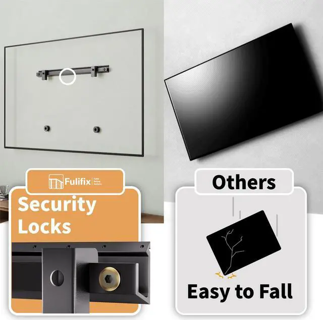 Alt view image 4 of 5 - AENTGIU 4-Set Studless TV Wall Mount, Heavy Duty Drywall TV Bracket Hanger for 32-75 inch Flat Screen TVs, No Stud, No Drill, No Anchors, Easy Install with All Hardware Included