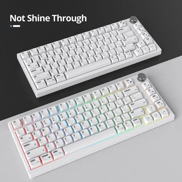 Alt view image 3 of 5 - Ussixchare 128 Keys PBT Keycaps XDA Profile Keycap Set Minimalist White Mac Style Custom Keycaps for MX Switches Mechanical Keyboard(Minimalist)