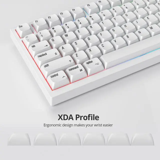 Alt view image 4 of 5 - Ussixchare 128 Keys PBT Keycaps XDA Profile Keycap Set Minimalist White Mac Style Custom Keycaps for MX Switches Mechanical Keyboard(Minimalist)