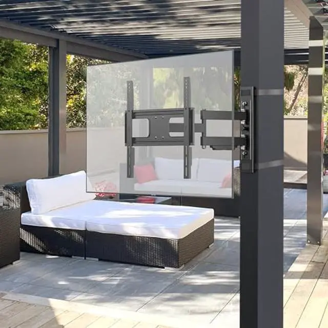 Main image of ZeboZap ZZTVA2044 DIY Gazebo TV Mount | No Drill Full Motion | Outdoor TV Mount | Patio TV Mount | Pergola TV Mount | Post TV Mount | Stainless Steel Screws | Weatherproof | Holds 80lbs | Black