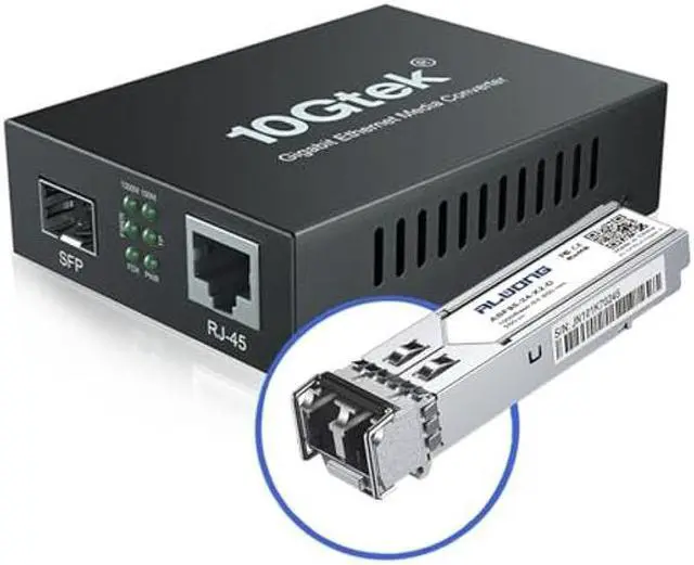 Main image of Gigabit Ethernet Media Converter, Multi-Mode Dual LC Fiber to Ethernet Converter with a 1000Base-SX Module, 1.25G Fiber to RJ45, 10/100/1000Base-Tx to 1000Base-SX, 850nm, MMF, up to 550m (1804ft)