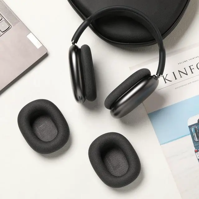 Alt view image 5 of 5 - Damex Updated airpods max Ear Cushions, mesh Fabric airpods max Replacement earpads, Noise Cancellation Mode and Transparency Mode Sound Closer to The Original (Grey)