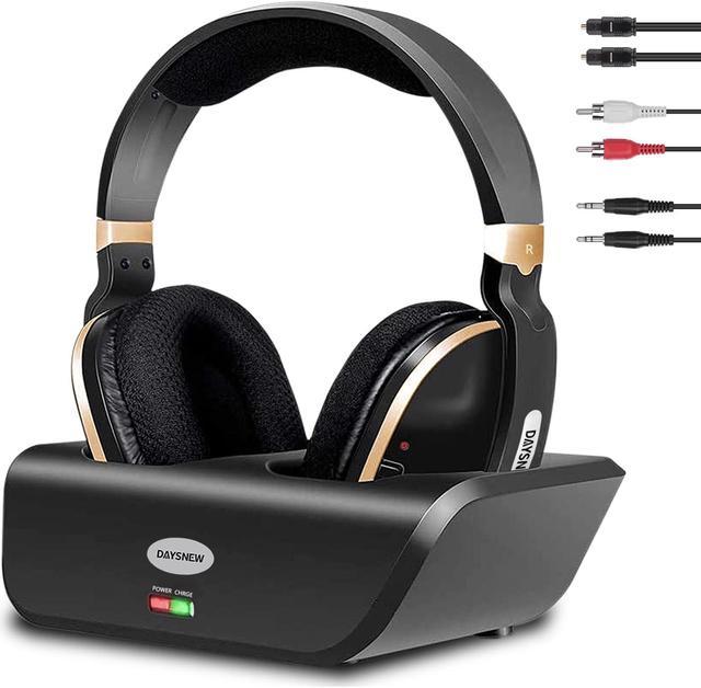 Daysnew Wireless Headphones for TV with 2.4G RF Transmitter Charging Dock 100FT Range Plug and Play High Volume TV headphones wireless for seniors 20H Playtime No Delay Support OPT RCA AUX Newegg