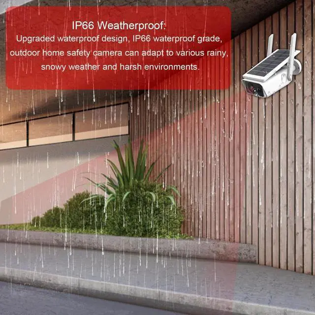 Alt view image 3 of 5 - Generic Solar Security Camera, 4MP High Pixel, IP66 Waterproof, 2 Way Talk, PIR Motion Detection, Infrared Night Vision, WiFi Solar Camera for Home Security Outside, Genericahofd5xgr8
