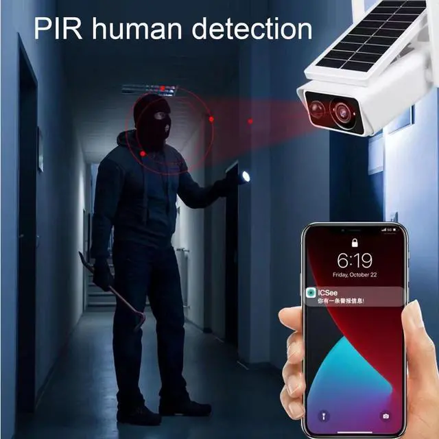 Alt view image 4 of 5 - Generic Solar Security Camera, 4MP High Pixel, IP66 Waterproof, 2 Way Talk, PIR Motion Detection, Infrared Night Vision, WiFi Solar Camera for Home Security Outside, Genericahofd5xgr8